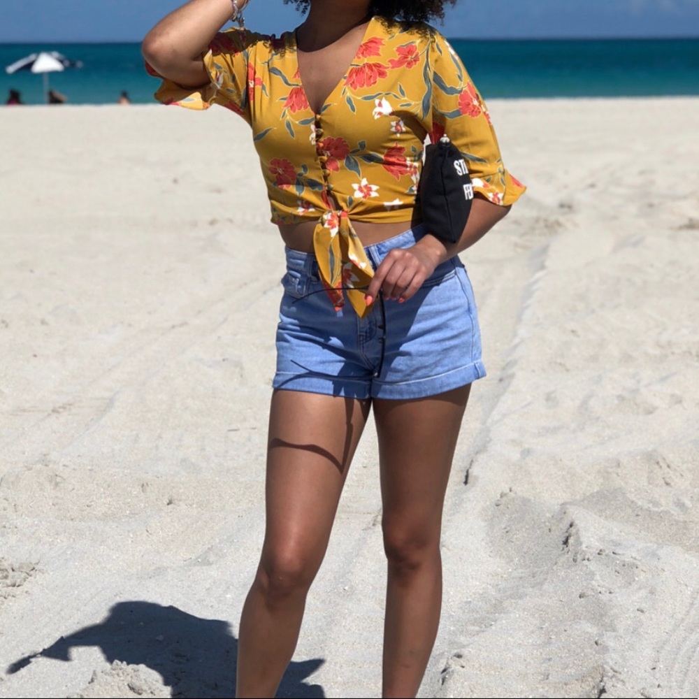 Yellow floral top
